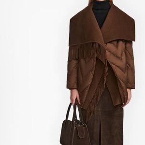 (New) RUDSAK ANNE MARIE WOMEN'S WOOL & DOWN WRAP FRINGE COAT